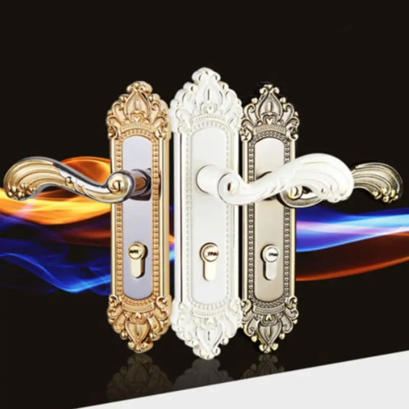 

Continental Antique Fashion Simple Mechanical Lock Interior Door Handle Lock Set Home Decoration