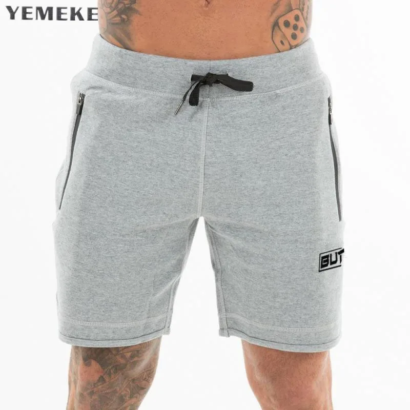YEMEKE летние мужские Шорты Jogger Фитнес модные Повседневное тренажерные залы джоггеры тренировки Бодибилдинг бренд укороченные штаны пот Штаны