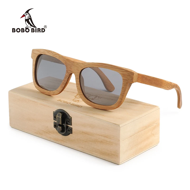 

BOBO BIRD Men Women Wooden Bamboo Sunglasses Ladies Eyewear Handmade Sport Polarized Glasses in Wood Box Dropshipping