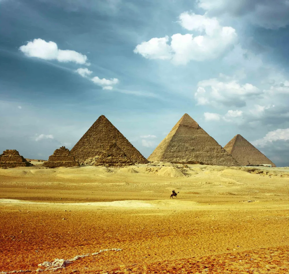 

10x10FT Clouds Sky Pharaoh Khufu Pyramids Camels Desert Photography Backgrounds Studio Backdrops Custom Vinyl Combine Shipping