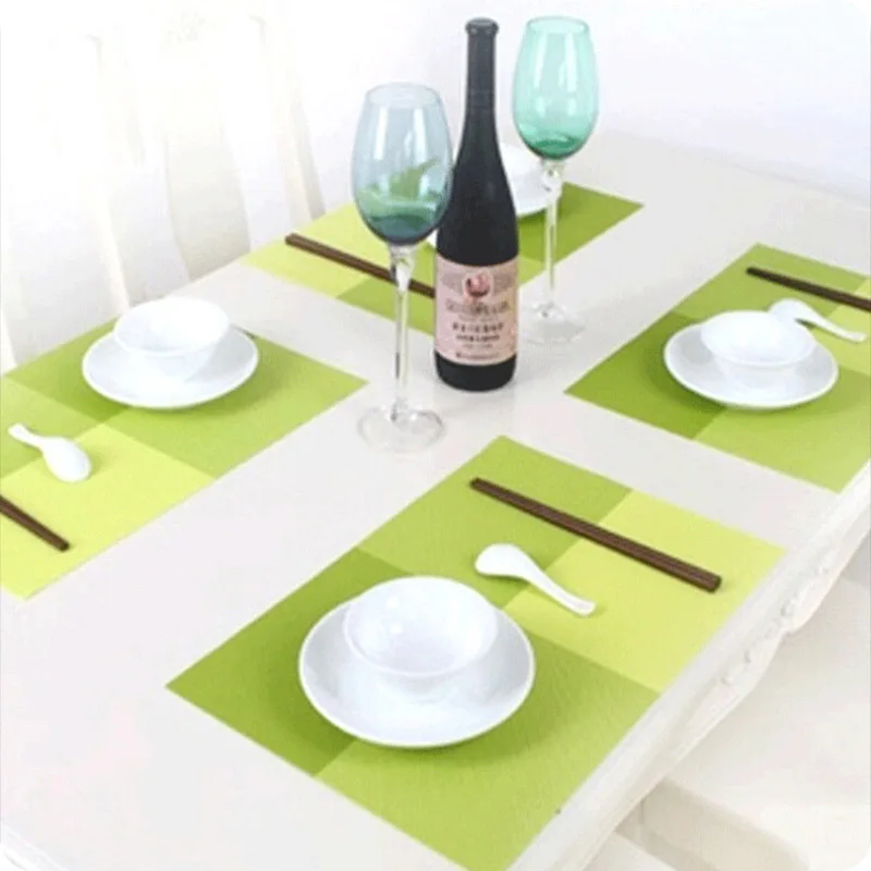 4 قطعة/الوحدة البلاستيكية طاولة الطعام الحصير المطبخ أدوات المائدة سادة الكوستر القهوة الشاي مكان حصيرة 45*30 سنتيمتر