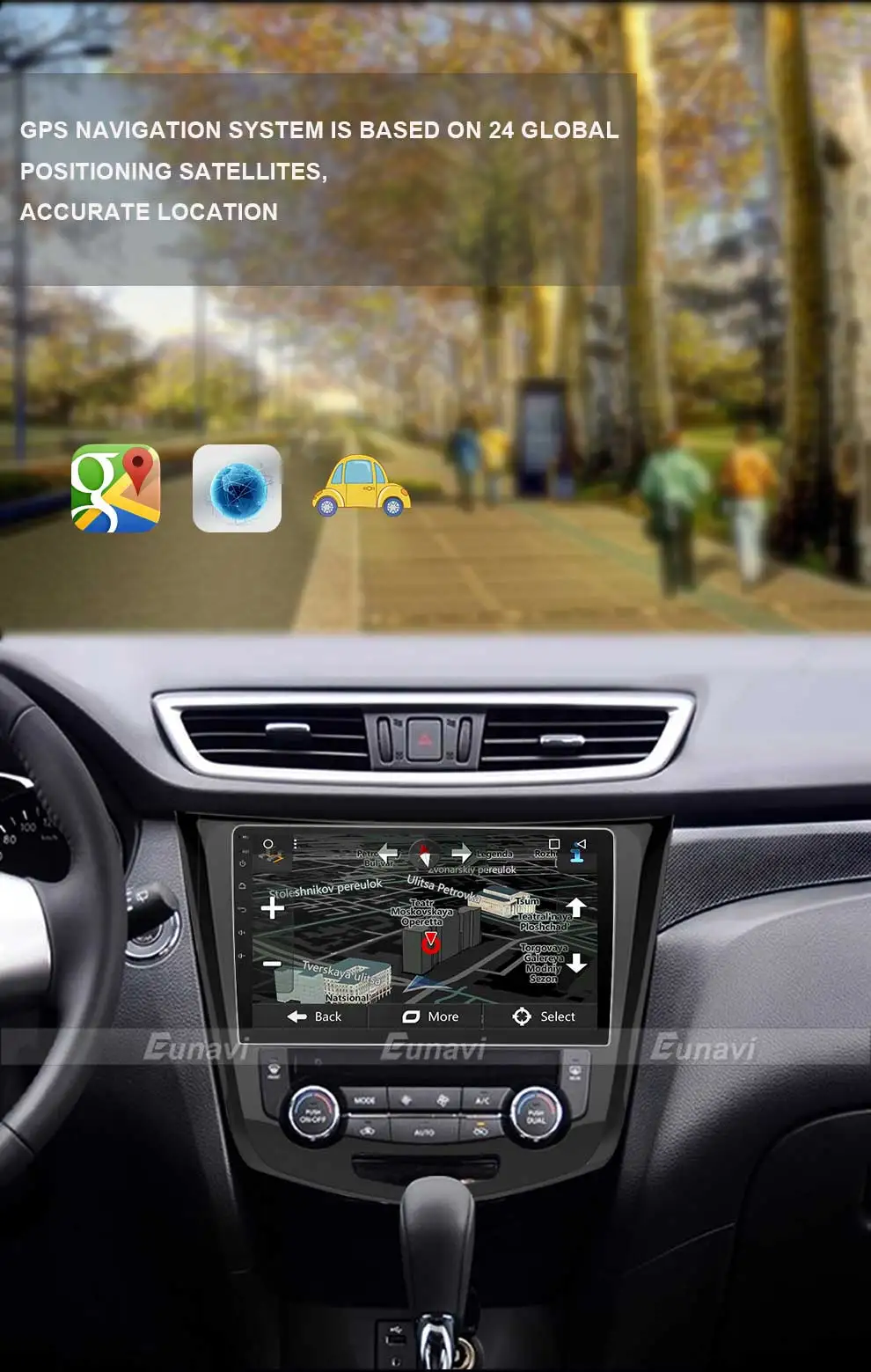 Best Eunavi 10.2" Android 8.1 Car GPS Radio Player for Nissan X-Trail Qashqail 2014-2017 with Quad Core 2GB+32GB Stereo Multimedia 19