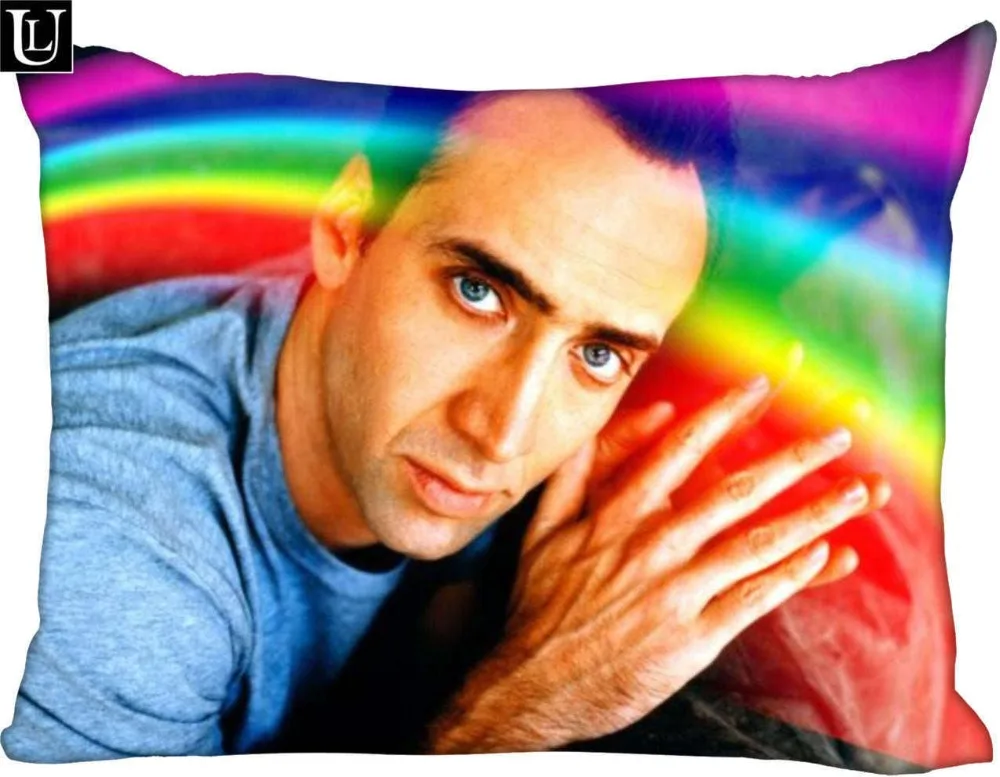 

Custom Nicolas Cage Rectangle Pillow Cover Size 45x35cm (one side) Print Custom Zipper Polyester Cotton Pillowcase more size