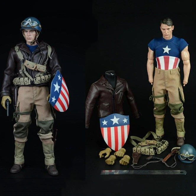 

Custom World War II vision Captain America combat clothing set F 12 Inches male Body Male Action Figures