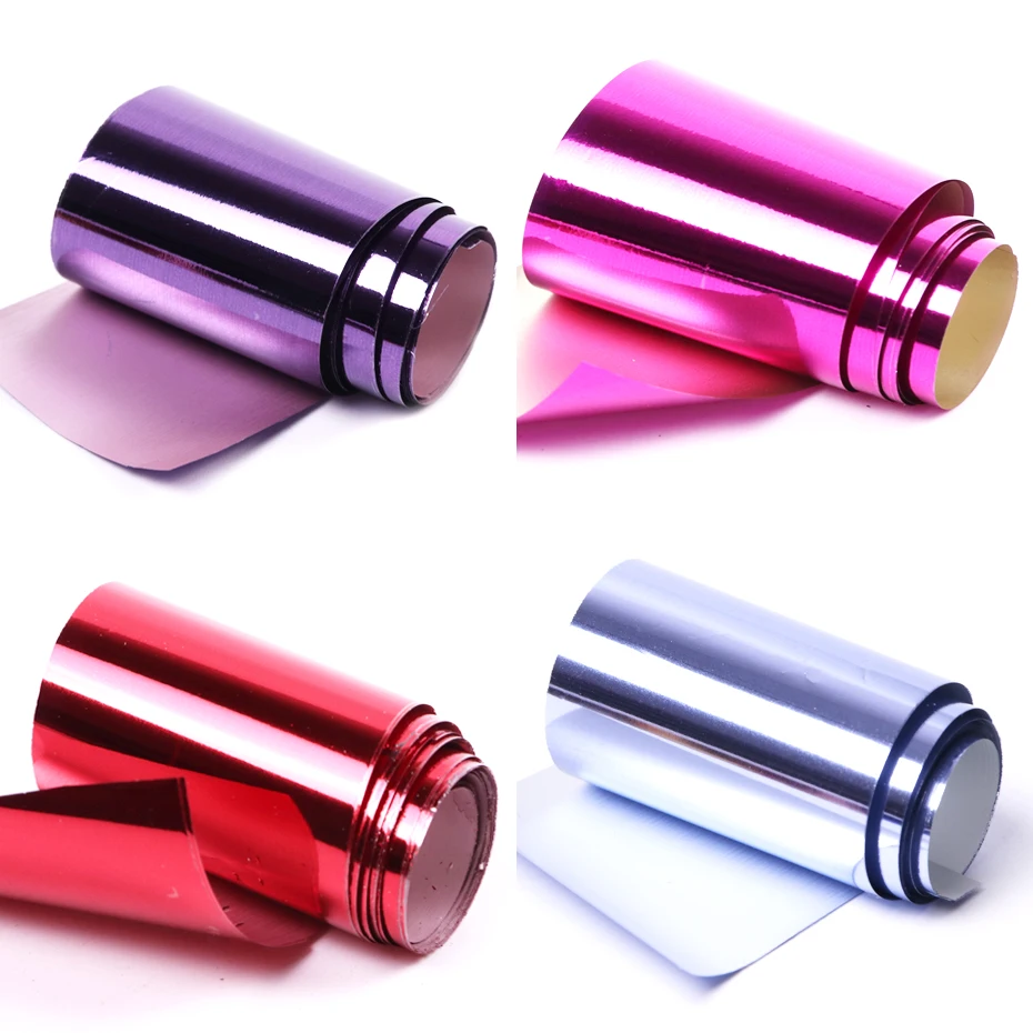 1Roll Metallic Nail Foil Sticker Rose Gold Sliver Laser Metal Transfer Slider Holographic Starry Adhesive Decal Manicure LA996-3 (5)