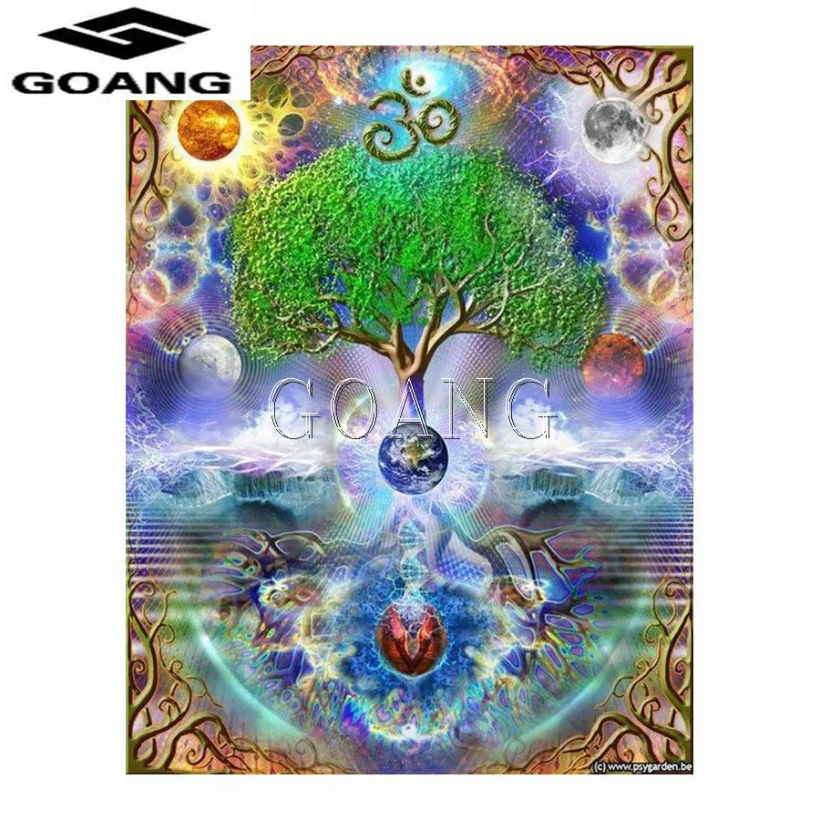 

GOANG DIY Diamond Embroidery Tree of Life landscape Diamond Painting Cross Stitch Diamond Mosaic Embroidery With Home Decoration