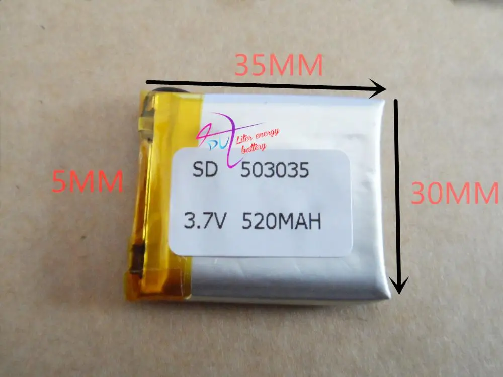 tablet battery  3.7V polymer lithium battery 503035 053035 MP3 MP4 wireless headset 520MAH pedometer