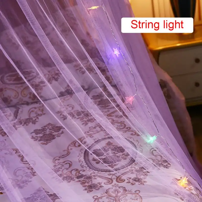 Star string lights Горячие поступления Elgant навес, противомоскитная сетка для двойной противомоскитная для кровати навес от насекомых защитный навес балдахин кровать, палатка - Цвет: Star string lights