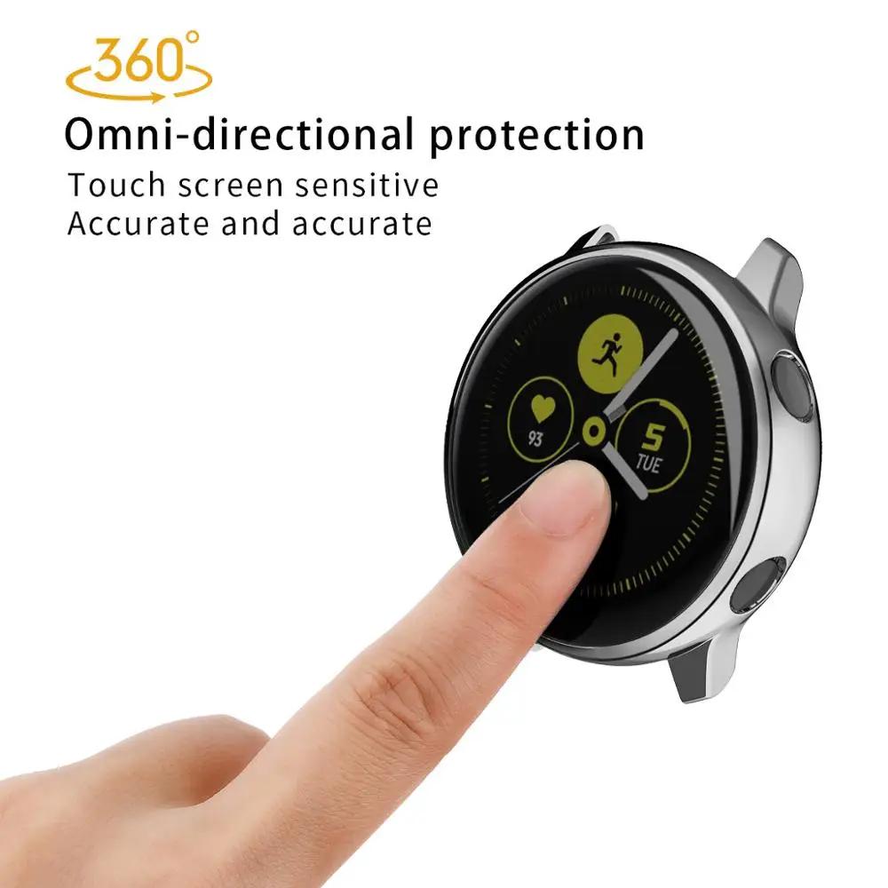 TPU Screen Protector Slim watch case for samsung galaxy active Watch Band Strap Cover Ultra-thin360 Degree Soft Clear Case