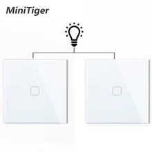 Minitiger ЕС 1 банда 2 способ настенный светильник контроллер умный дом автоматизация сенсорный выключатель водонепроницаемый и огнестойкий 2 банды
