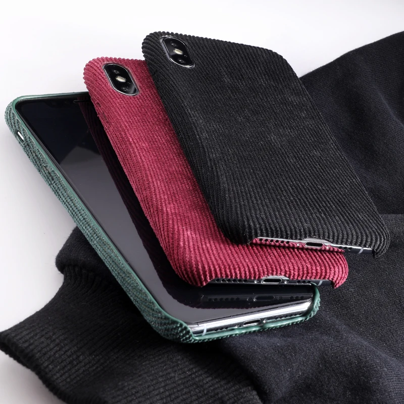 SoCouple Plush Fabrics Phone Case For iphone X 7 8 6 6S plus Case For iphone Xs max XR Cloth Texture Soft Back Cover Capa Fundas (5)