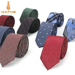 Мужской галстук 6 см, обтягивающие Галстуки для галстуки в горошек, мужские Модные жаккардовые Классические деловые мужские свадебные