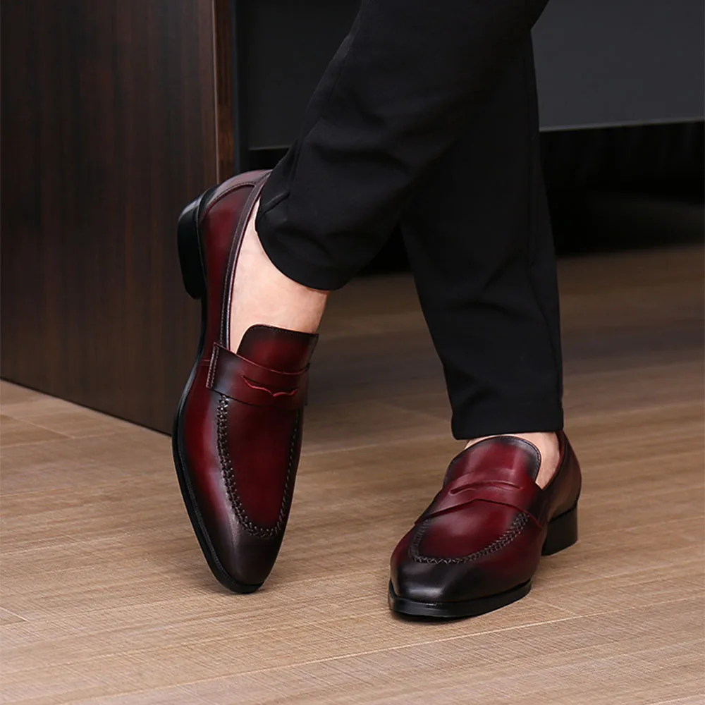 Vintage Loafers Leder Faulenzer Social Braun Klassische Vintage Loafers Leder Faulenzer Social Braun Klassische
