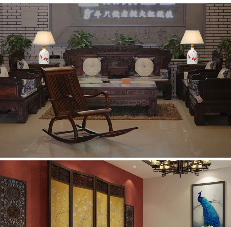 China Antique Living Room Study Retro Vintage Table Lamp Porcelain Ceramic Table Lamp wedding decoration office table lamp (4)