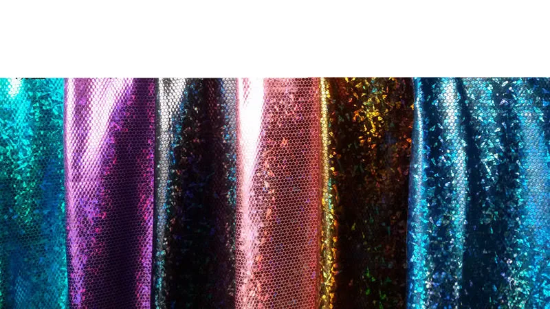 Все стороны эластичный спандекс Бронзирующая цветная лазерная ткань маленькая шестиугольная гнездовая голографическая Ткань Бикини Ткань сделай сам