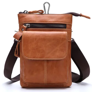 

Men's Genuine Leather Belt Waist Packs Fanny Leather Messenger Bag Male Multi Phone Pouch Crossbody Bag Real Leather Travel Set