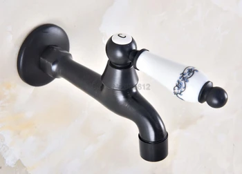 

Black Oil Rubbed Bronze Wall Mount Ceramic handle Basin Faucet Washing Machine Faucet tav336