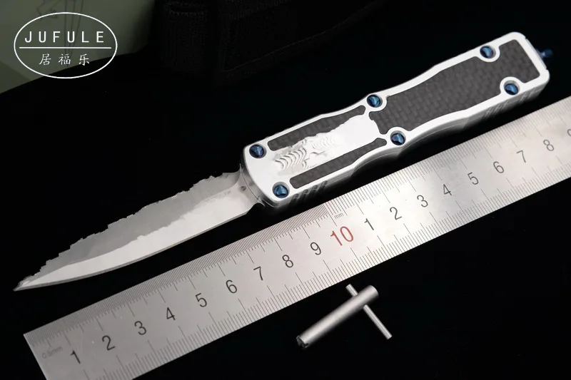

JUFULE 2019 Custom 12C27 steel blade Carbon fiber aluminum handle camping survival outdoor EDC hunt tool kitchen knife