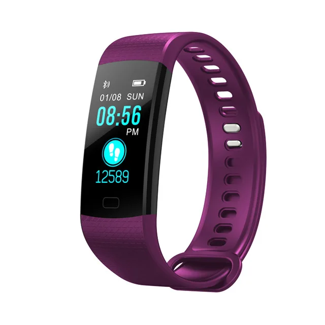 Для женщин Фитнес умный браслет часы Смарт-браслет монитор сердечного ритма крови Давление умный Браслет Цвет Экран группа - Цвет: purple
