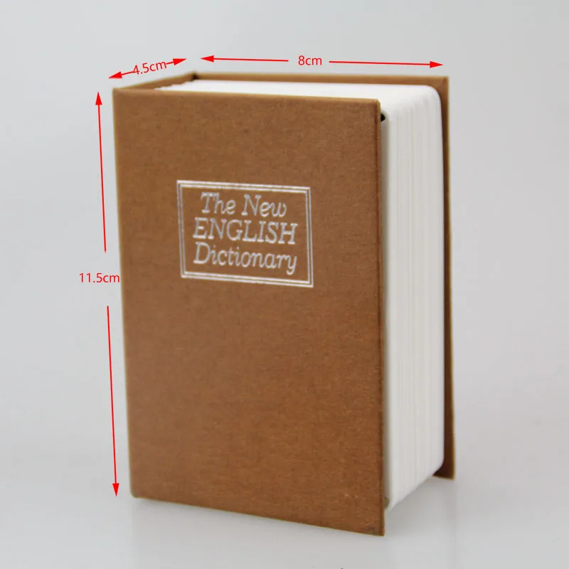 Metal Mini Cash Secure Hidden English Dictionary Money Box Coin Storage Books Safe Secret Piggy Bank 11.5*8*4.5CM