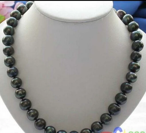 

HOT## Wholesale FREE SHIPPING >>> 17" 12MM BLACK ROUND FRESHWATER PEARL NECKLACE p1802