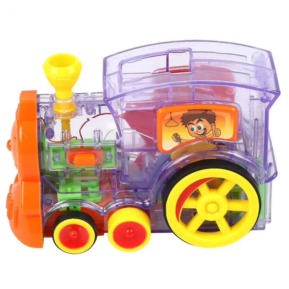 Детские конструкторы DIY пластик Domino электрический поезд со светом Звук модель развивающие игрушки семья игры игрушечные лошадки подарки