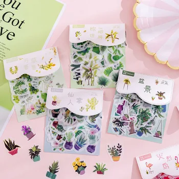 

40Pcs Kawaii Plant Stationery Stickers Cute Cherry Flamingo Stickers Adhesive Paper Sticker For Kids Decor Scrapbooking Supplies
