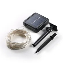 Светильник-гирлянда на солнечной энергии, водонепроницаемая светодиодная лента 2 м, 200 светодиодный светильник из медной проволоки для улицы, Рождественский декоративный светильник s