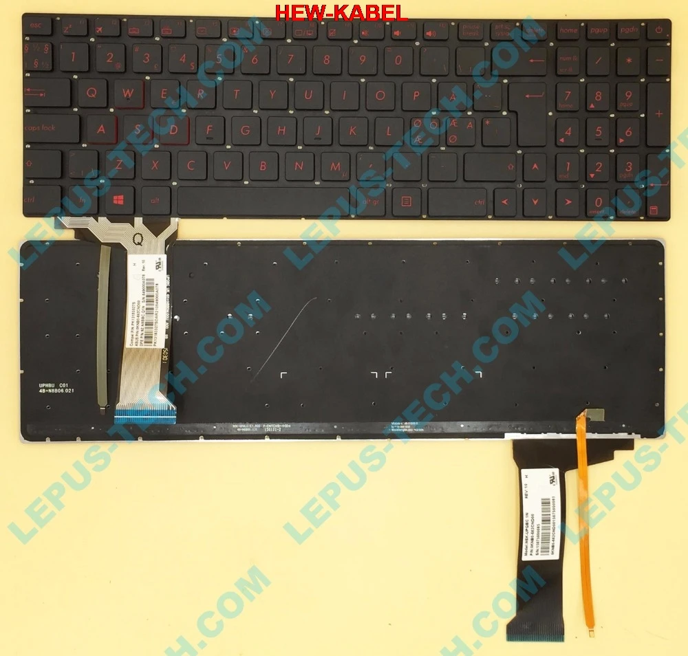 Оригинальная клавиатура NE NO ND UK для ASUS N551 N552 N752 G551 GL551 GL552 с черной подсветкой 9Z. N8BBC. Q1N клавиатура NSK-UPQBC 1N