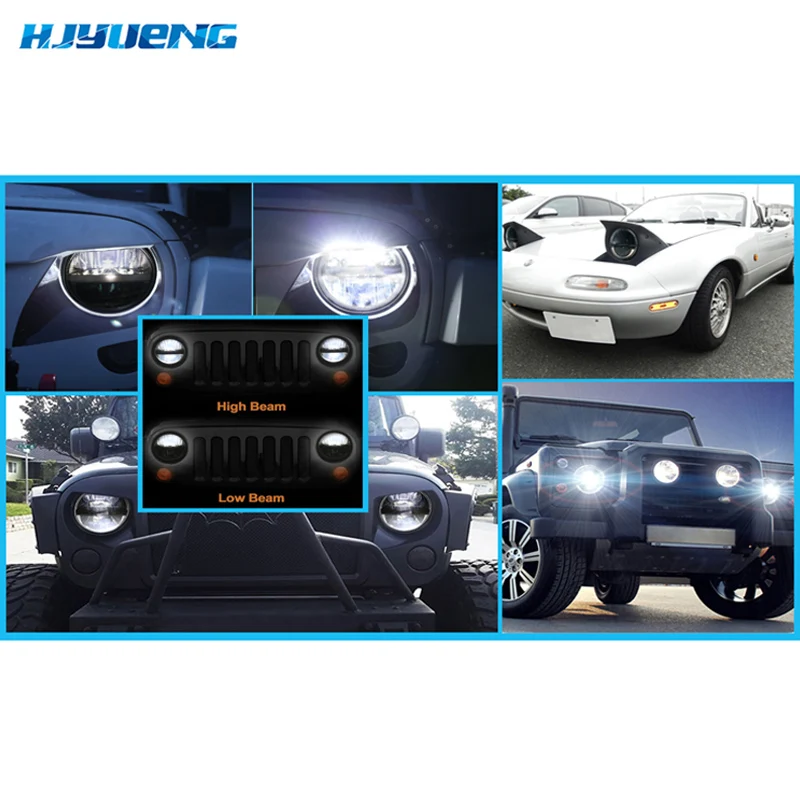 7 дюймов для Jeep wrangler JK LJ TJ CJ светодиодный налобный фонарь Land Rover Defender Замена фары