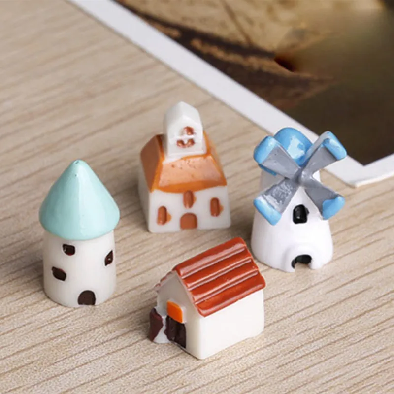 รูปสินค้า 10 PC Church House Miniature Fairy Garden บ้านตกแต่งบ้าน MINI CRAFT Micro ภูมิทัศน์ตกแต่ง DIY อุปกรณ์เสริม