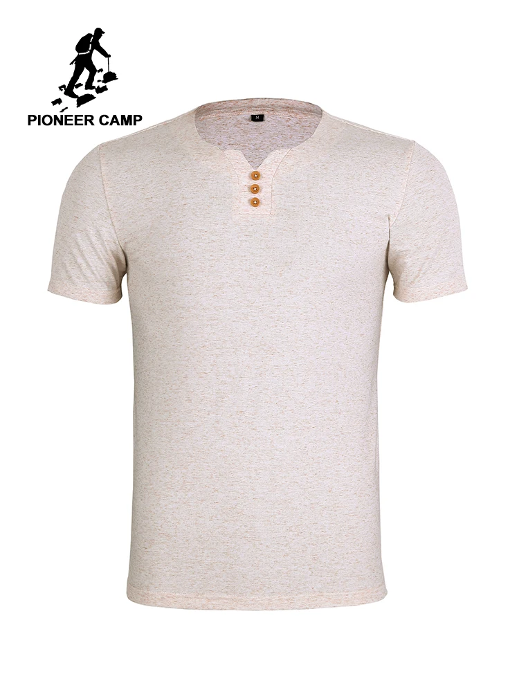 Пионерский лагерь Бесплатная доставка 2018 Мужская футболка экологического хлопка конопли повседневные облегающие однотонные футболки