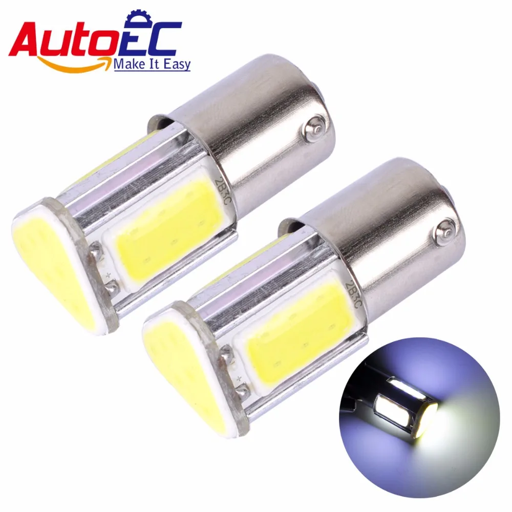 AutoEC 2x1156 G18 Ba15s P21W 1157 Bay15d P21/5W 5W 4 COB стоп сигнал светодиодный ная автомобильная лампа