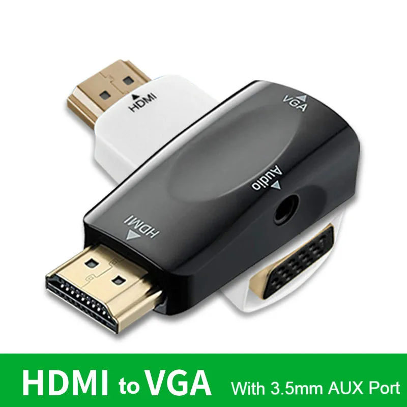 Конвертер HDMI в VGA с аудиокабелем Поддержка HD 1080 P для Xbox X360 PS3 PS4 портативных ПК ТВ коробка проектор VGA адаптер