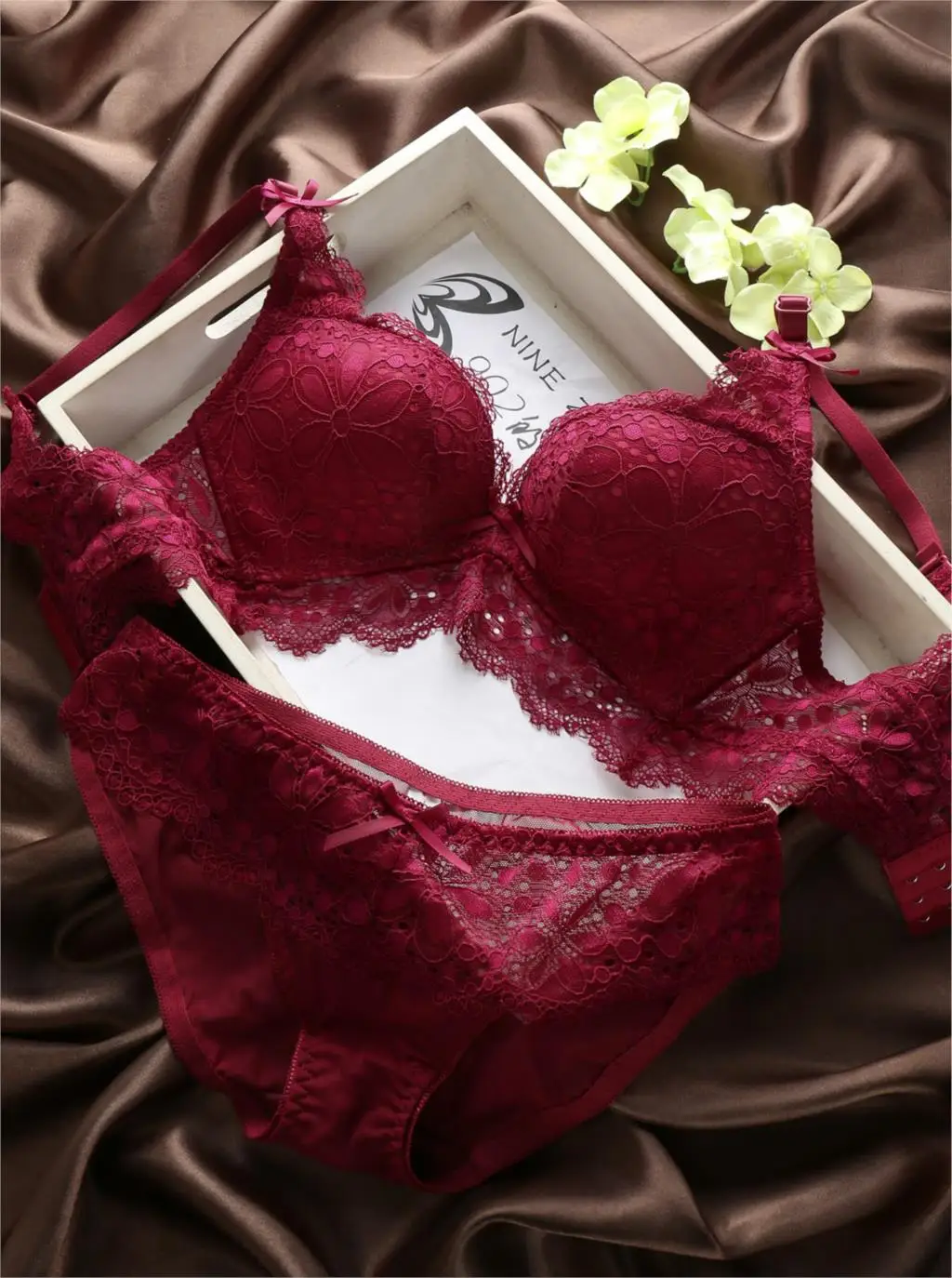 Sexy Lace Bra Adjustable Floral Lace Soft Rims Bra Set Push up Lingerie Women Underwear Sets