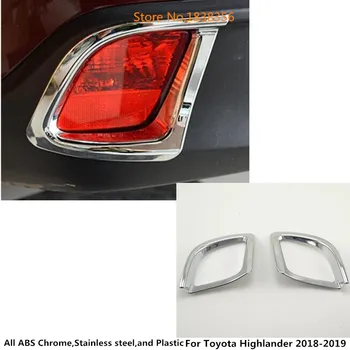 

Car Detector ABS Chrome Cover Trim Back Tail Rear Fog Light Lamp Frame Parts 2pcs For Toyota Highlander 2018 2019 2020
