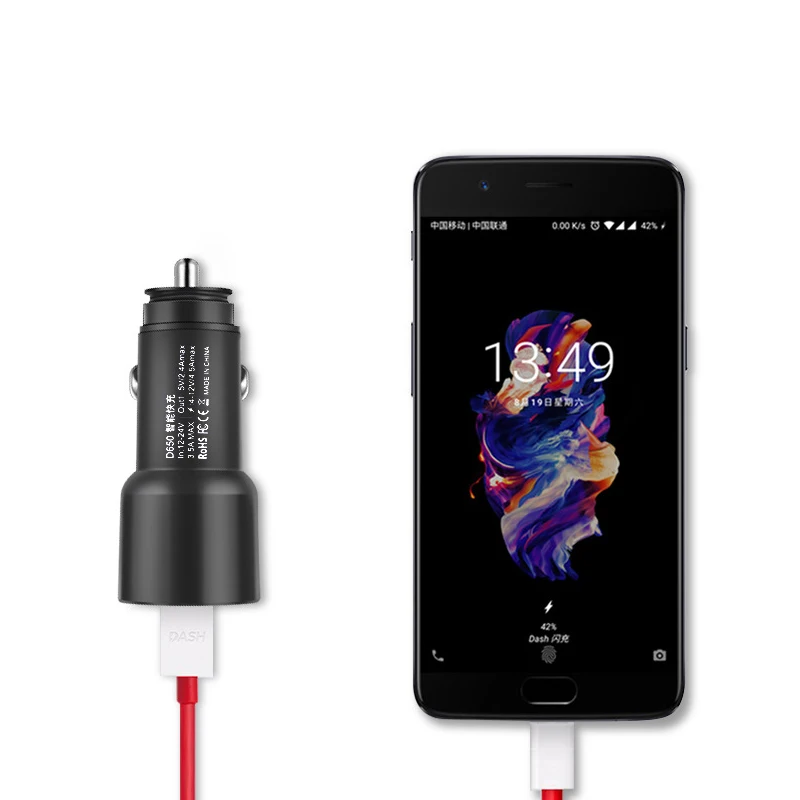 OnePlus Dash Charge Metal 4.5A Car Charger Dual USB for OnePlus 6 5T 5 3T Original Dash Type-C Cable Fast Charging Car Charger (7)