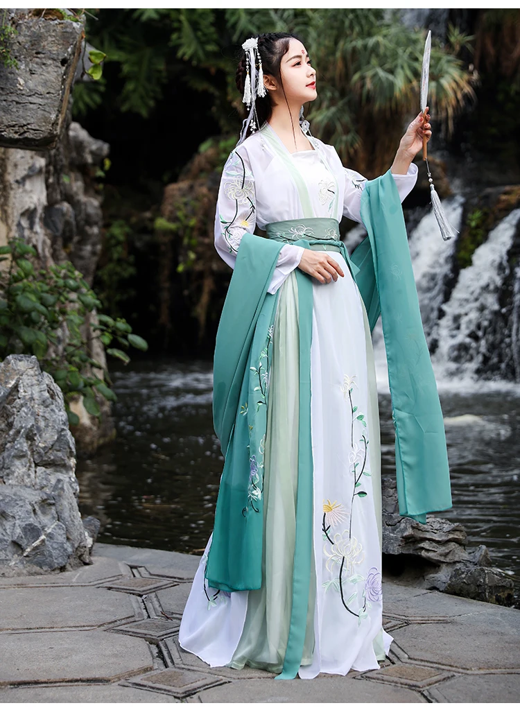 Hanfu платье древний традиционный танцевальный костюм женский династии Тан вышивка сказочные костюмы Классический фестиваль вечерние выступления