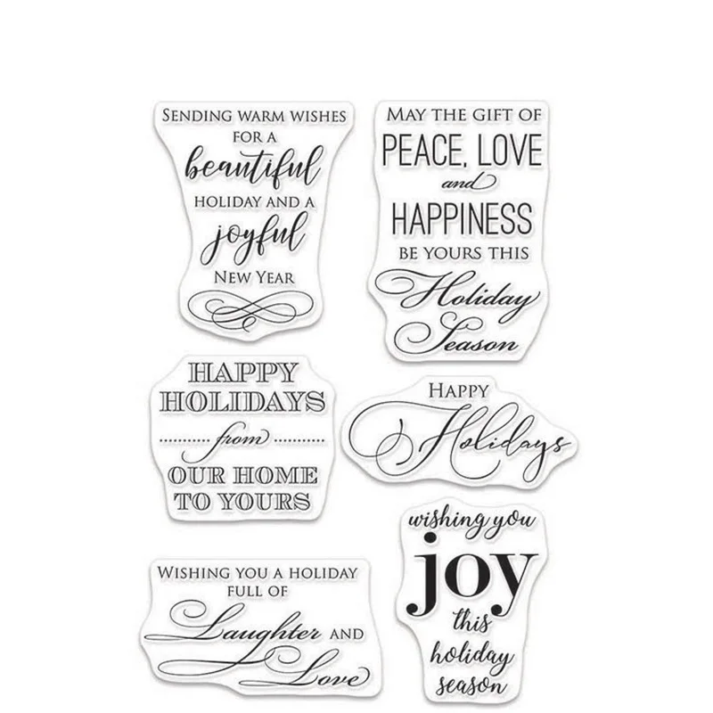 

FXL Joyful Sentiments Transparent Clear Silicone Stamp/Seal for DIY scrapbooking/photo album Decorative clear stamp
