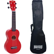 Mahalo MR1RD Укулеле сопрано с чехлом, струны Aquila, цвет красный, серия Rainbow