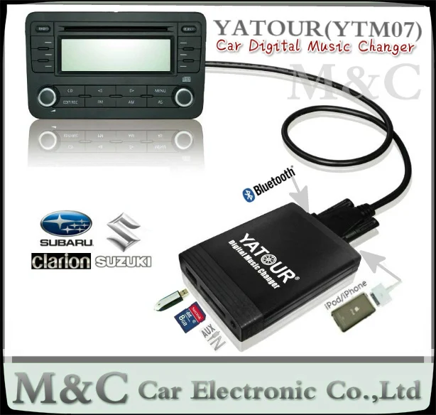 YATOUR YTM07 Car Digital Music CD Changer Audio AUX SD USB MP3 ipod