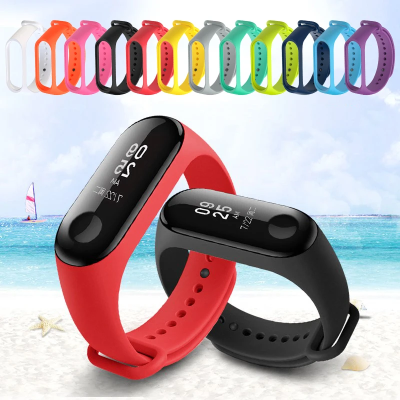 Спортивный силиконовый ремешок для часов Xiaomi Mi Band 4 на запястье 3 Xiomi M3 M4