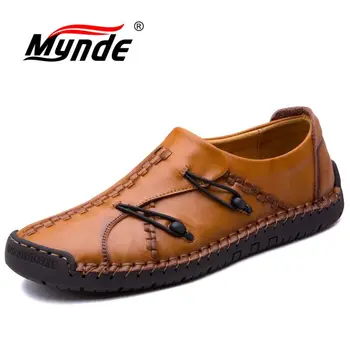 

Mynde Brand New Big Size 38-48 Men Flat Casual Shoes Loafers Spring And Autumn Mens Moccasins Shoes Genuine Leather Men's Shoes