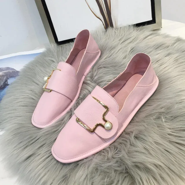 

Luxry Designer Chaussures Femme Leather Loafers Women Spring Fall Casual Flats Shoes Woman Slip On Ladies Shoes Zapatos De Mujer