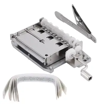 

30 Note Tape Hand Crank Mechanical Musical Box Movement + Hole Puncher+ 20 Blank Strip Tapes for DIY Hand Cranked Music Box