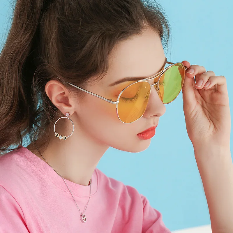 

INALIS Love Gift 925 Sterling Silver Big Round Circle with I Heart U Bead Dangle Drop Earrings CZ Crystal Brincos for Women