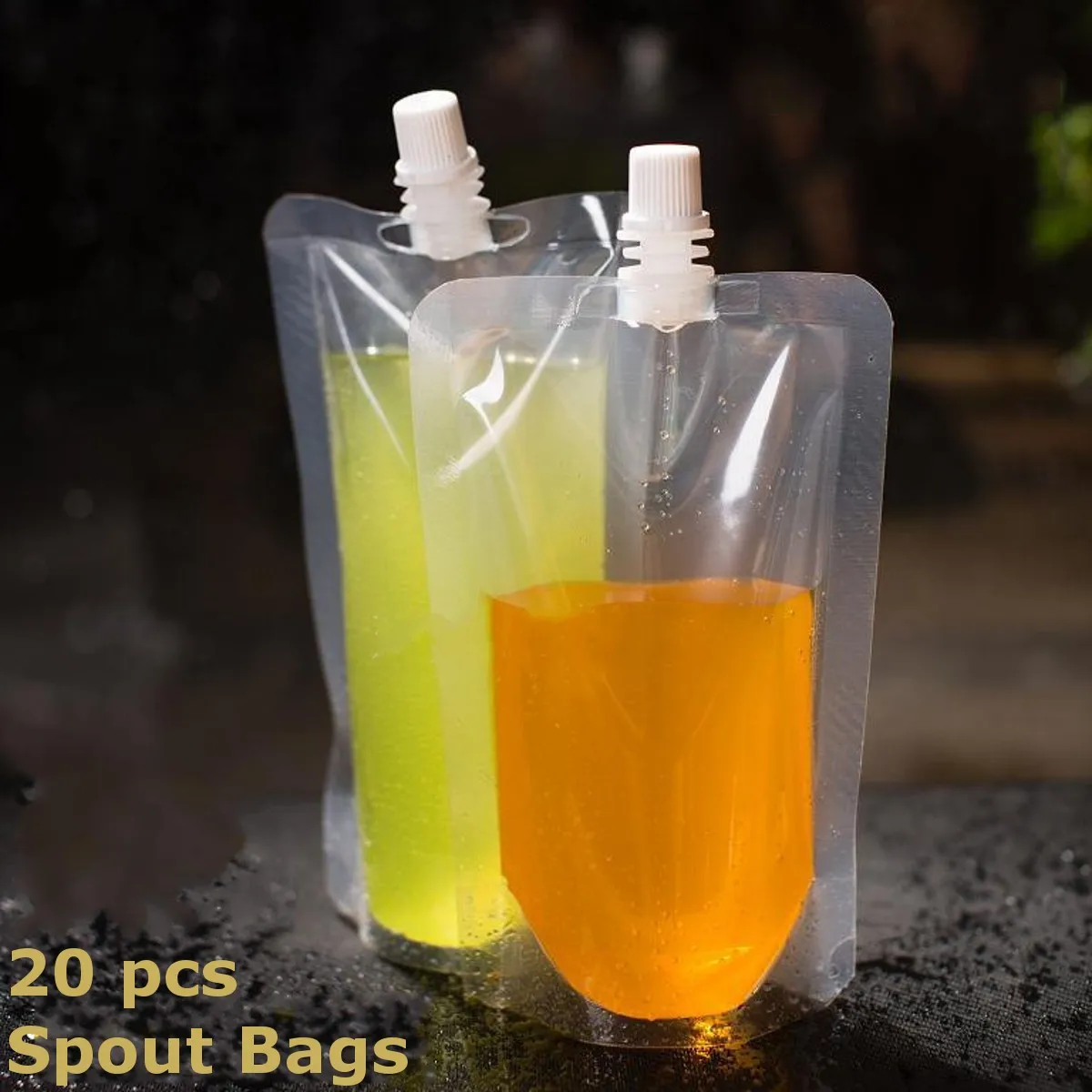 

20pcs/set 250ml Liquid Bag Stand Bag Clear Leak proof Drink Packaging Bag Spout Pouch for Beverage Juice Milk Coffee Sauce Food