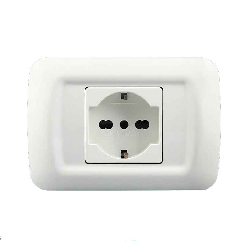Italian Wall Power Plug Socket Italy Electrical Outlet 250V 16A Power Plug Outlet Panel 118mm