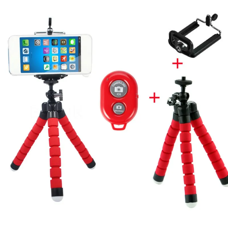 

Mini Flexible Tripod+Bluetooth Remote Shutter For iPhone Phone Stand Clip for Xiaomi Bluetooth Wireless Selfie Stick
