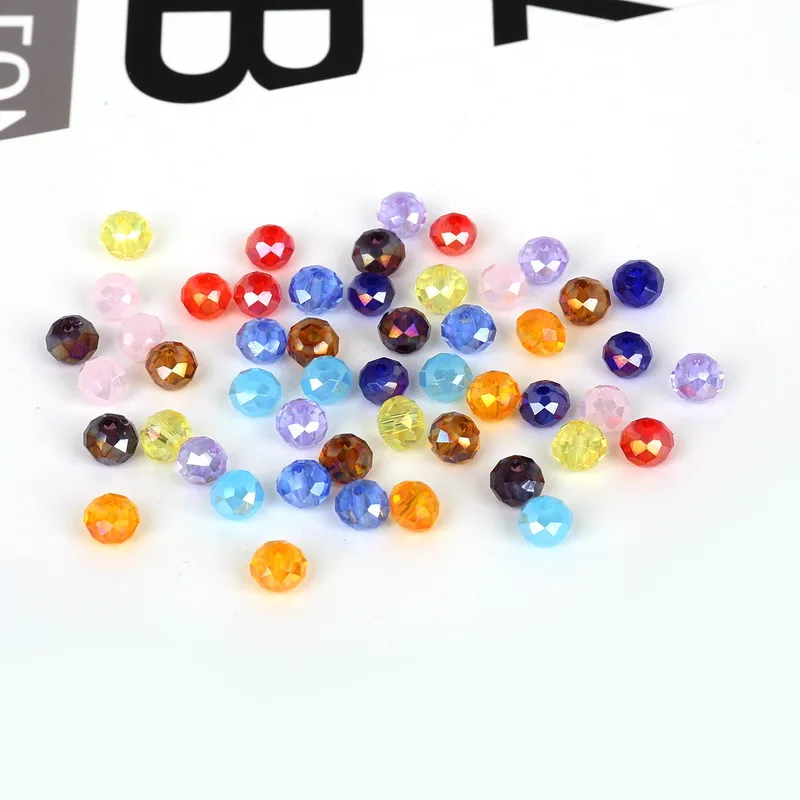 

25 Colors 145pcs 4mm AB Color Faceted Crystal Wheel Beads Rondelles Loose Spacer Beads for DIY Bracelet Jewelry Making Findings